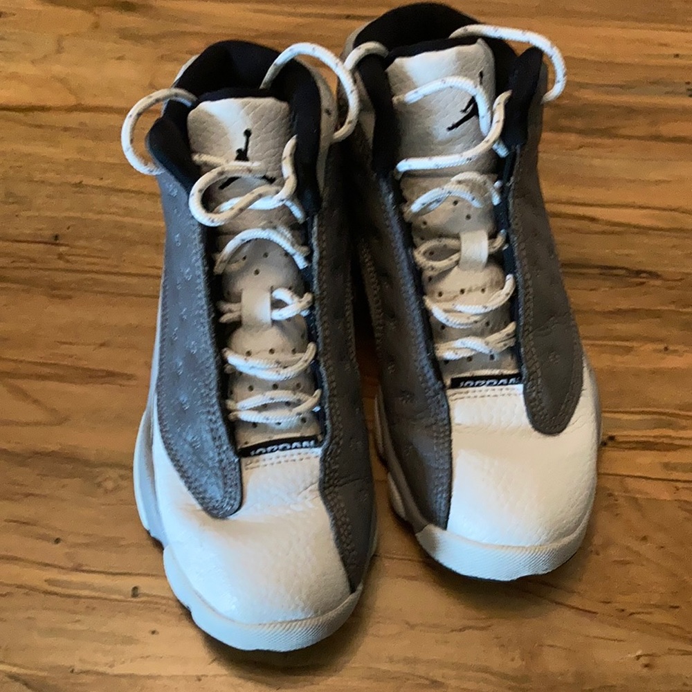 Jordan white/gray size 13 youth with new insoles